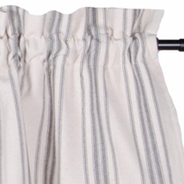 Grain Sack Stripe Cream Pewter Valance Lined VL165065 - The Fox Decor